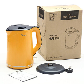 美的（Midea）电水壶双层防烫进口温控器304不锈钢电热水壶WQJ1501b（1.5L)