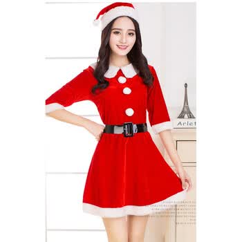久爱 圣诞服装演出服女平安夜圣诞老人装cos圣诞节麋鹿公主服装 圣诞