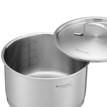 
                                                                                Momscook 304不锈钢小汤锅 复底加厚18cm小奶锅 煮热牛奶锅 电磁炉小锅 奶锅 小汤锅 TL1810D                
