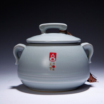 山玄堂陶瓷汝窑开片汝瓷茶叶罐醒茶器储茶器储物罐功夫茶具茶道 和