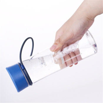 MiGo户外茶滤塑料水杯 提绳运动杯子 蓝色 470ml
