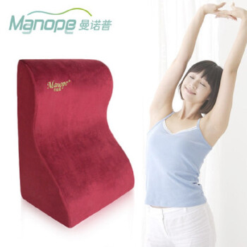 Manope曼诺普 记忆棉床靠背床靠垫三角床头大靠垫软包床上腰靠 靠枕沙发 棕色 61X48X13CM