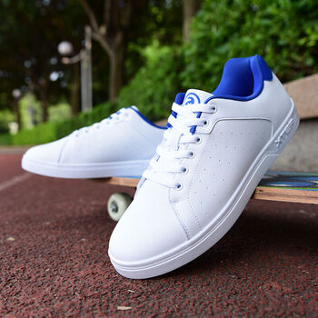 特步板鞋男 男士秋冬新款青春时尚休闲滑板鞋小白鞋 白兰 42_现价-1元