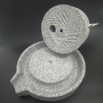 石磨盘小石磨家用磨迷你手工米粉机磨豆机豆浆机青石 上盘30cm下盘