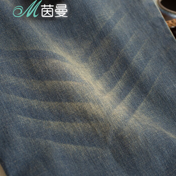 茵曼秋装新款复古水洗磨白百搭牛仔裤【8533330285】 牛仔蓝 160/68A/M