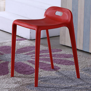 京好 伊姆斯马凳家用椅子时尚简约无靠背凳子 红色_现价-1元