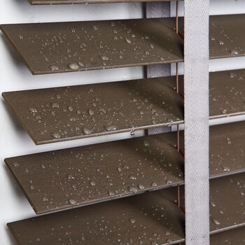 
                                        GRACEBLINDS 实木百叶窗帘 新品一线拉绳式百叶帘 省力系统百叶窗卷帘 MSJ-008栗色 50mm叶片+宽布带                