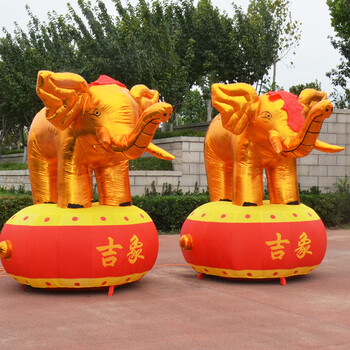 3米4米广告活动婚庆庆典开业充气金狮子拱门绣球大象麒麟气模 3米吉象