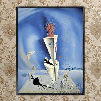 世界名家超现实主义画家达利作品临摹定制 抽象创意油画成品带框装饰