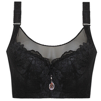 大码文胸胖mm聚拢200斤胸罩薄大胸防下垂五排扣全罩杯内衣女 黑色 95d