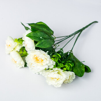 7叉小牡丹仿真花 客厅摆设卧室餐厅装饰花假花绢花人造花 餐桌摆设件