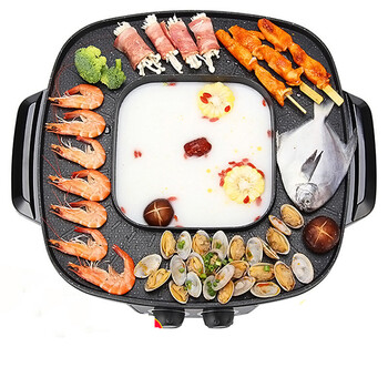 韩式烤肉锅 烧烤炉 烤肉锅 烧烤盘 涮烤一体锅 韩国烤肉锅 电烤锅 电