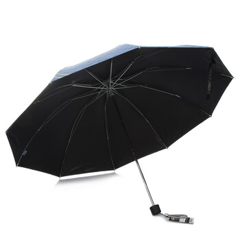 
                                        
                                                            天堂伞 英伦风格黑胶加大61cm*10骨三折晴雨伞32248E兰灰色                