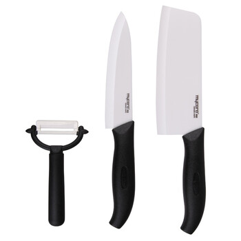 
                                        
                                                            美瓷（MYCERA）陶瓷刀具四件套装 厨具全套菜刀 厨师刀 刮刨 削皮器（黑色）TE12B                