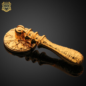 铠铜威 全铜金色吊拉手单孔抽屉柜门拉手纯铜衣柜橱柜拉手lf-d003 d