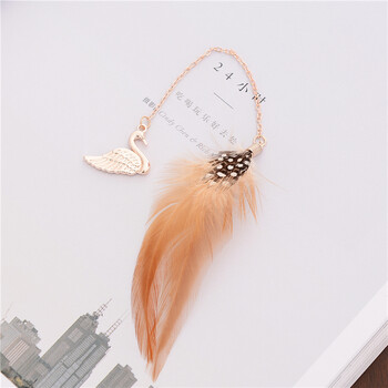 可布谷鸟羽毛书签 意国清学生用礼书签 孔雀羽毛—土黄