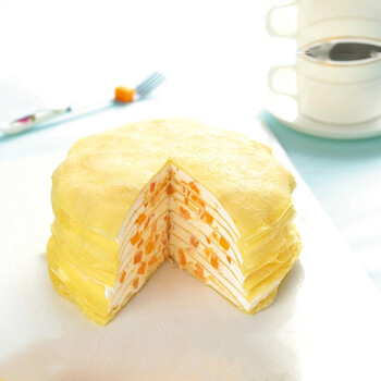 骁熊 新鲜奶油水果生日蛋糕班戟现做黄桃千层蛋糕 6寸