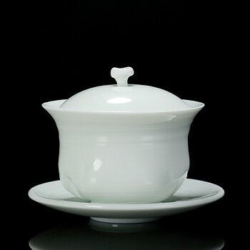 古垚/黄丽君手作德化青白釉茶碗功夫茶具泡茶碗三才大杯