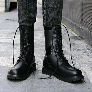 杂酷保暖棉靴大码男靴牛皮长筒军靴加绒 jr8686黑色*单靴 44