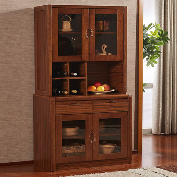 赢正(egens) 餐边柜茶水柜实木拉手厨房收纳储物酒柜现代中式 四门 4