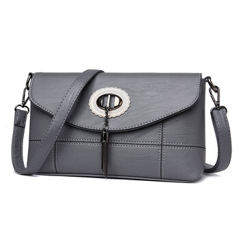 包中年女包2017新款包包女士时尚简约单肩包斜挎包软小手提包 灰色