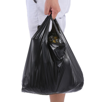 京唐 加厚背心袋 平口垃圾袋 大中小号单位物业家庭搬家清洁卫生塑料袋 黑色宽45*高63*50只