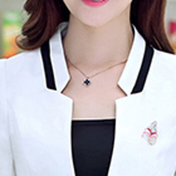 2015新款修身职业装女装套裙西服正装工作服一粒扣套裙加大码三件套秋季女装 白色 S