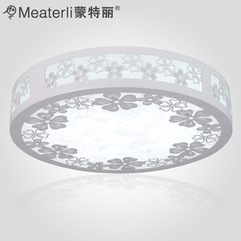 蒙特丽 客厅卧室灯书房餐厅过道省电王LED吸顶灯 MY-樱花(圆）简约田园木艺灯具(B) 30CM LED正白光12W