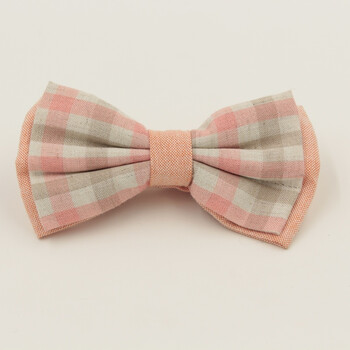 帅御涵 男女士领结男 结婚蝴蝶结韩版方格拼色 1#粉白格子
