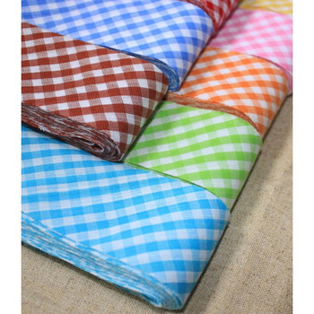 d朝阳格子包布边带 滚边带 包边带 格子带 纯棉带 彩色格子带 海蓝