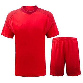 青少年足球服套装训练球衣吸汗透气光板可印字 红色 l(165--170)