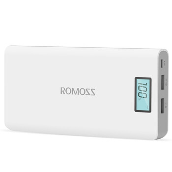 
                                        罗马仕（ROMOSS）sense6Plus 移动电源/充电宝20000毫安 苹果/安卓手机/平板通用 数显屏 聚合物电芯 白色                