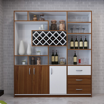 多功能餐厅红酒柜可全屋定制现代简约隔断储物带酒格餐边柜 2米*2米