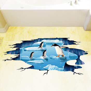 个性创意3d立体仿真企鹅墙贴纸客厅卧室书房装饰墙上墙面自粘贴画 3d