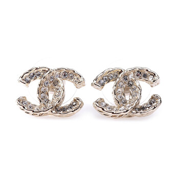 chanel 香奈儿 coco系列金色合金经典双c耳钉耳饰a61721gp