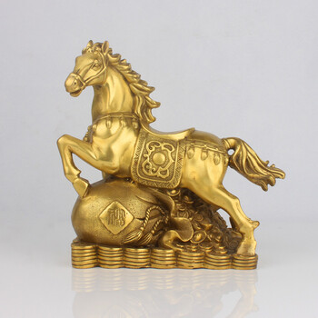 德佑堂铜马摆件纯铜马工艺品马到成功摆件家居办公室装饰品摆件福马