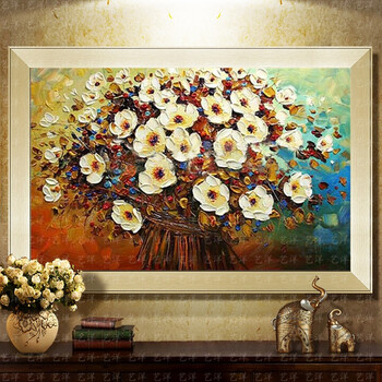 艺洋 发财树油画玄关装饰画过道美式客厅壁画简欧墙画现代简约走廊挂