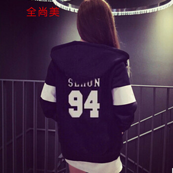 漫俪魅   2016秋冬情侣款开衫连帽加绒卫衣棒球服外套鹿晗世勋应援班服A1245 EXO M