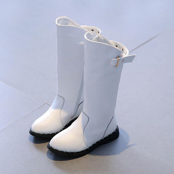 儿童雪地靴女童靴子秋冬款加绒女大童高筒12冬季15岁中筒棉鞋 白色 棉