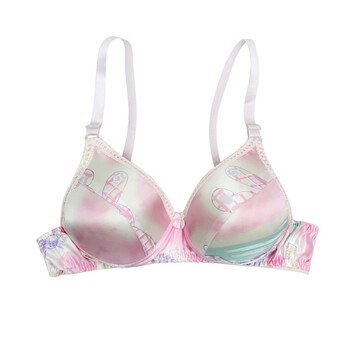桑蚕丝真丝胸罩少女海绵无钢圈夏季无痕乳罩内衣超薄真丝文胸 花色7