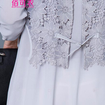 佰可衣2016夏季新品雪纺衫韩版蕾丝拼接小衫大码T恤女装A1676 绿色 M