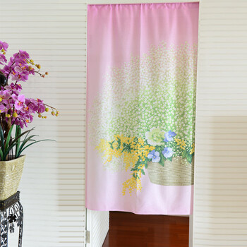 
                                        风雅荷塘 芳香四溢85*150CM 经编纱印花风水布艺门帘 隔断帘 送杆                