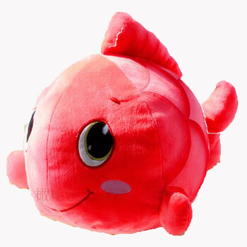 可爱金鱼公仔 创意小鱼玩偶 情侣布娃娃 毛绒玩具生日礼品 红色