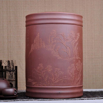 
                                        茗露宜兴紫砂茶叶罐普洱罐大号手工 醒茶罐26饼茶缸 宜兴紫砂茶叶罐 醒茶罐 茶仓 茶盒 莲子26饼                