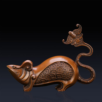 紫铜铜鼠摆件家居装饰品铜工艺品生肖鼠天鼠望月五鼠玉米鼠铜老鼠摆设