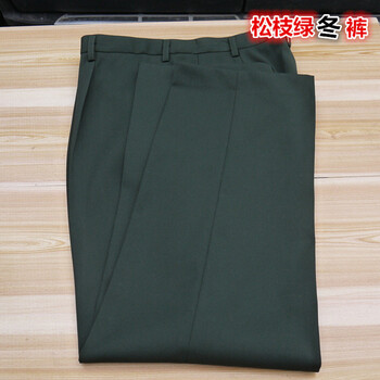 kdst 新式松枝绿冬裤加厚毛哔叽裤子冬常服单裤军迷裤宽松裤工装裤