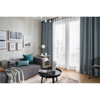 北京窗帘上门测量安装定制灰色现代简约成品遮光棉麻北欧纯色亚麻0i