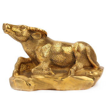 厚德居铜器鼠牛虎兔龙蛇马羊猴鸡狗猪十二生肖家居摆件 特大号牛长约