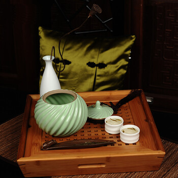 吉祥家 新中式汝窑茶叶罐 青韶 大号陶瓷密封罐创意家居储物罐必备瓷器礼品功夫茶具 茶叶罐青韶赠礼盒