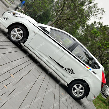 腰线贴纸 现代i30车身贴 瑞纳两厢改装拉花汽车贴纸 白色贴花(pvc材料